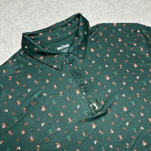 Bogey Bros Golf Co‎ Mens XXL Green Nature Calls Print Performance Polo Shirt